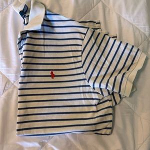 Ralph Lauren blue/white strip polo.
